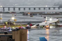 Air Canada jet hits truck at New York's LaGuardia airport; both pilots killed