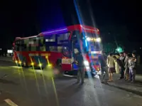 Two people are dead after sleeper bus rams into morocycle in Vietnam's Lam Dong