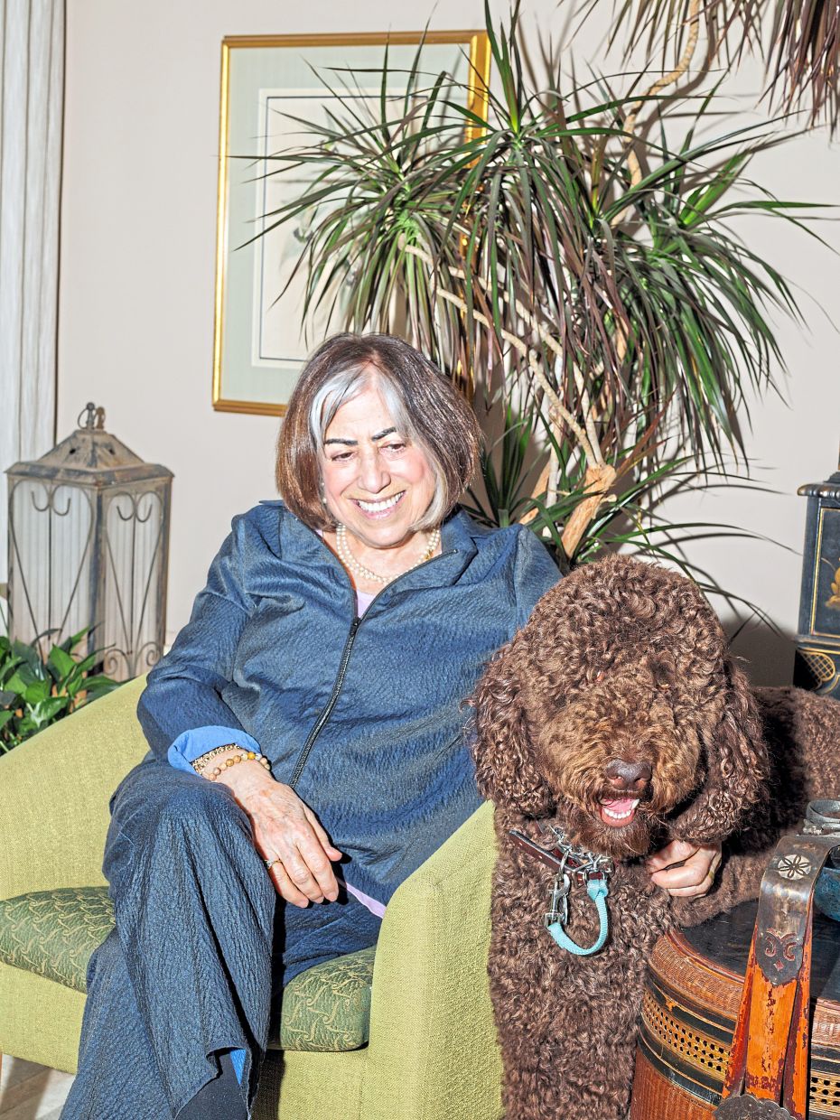 Zaplin with one-year-old poodle Jasper, at her home in Washington, D.C. — JASON ANDREW/The New York Times