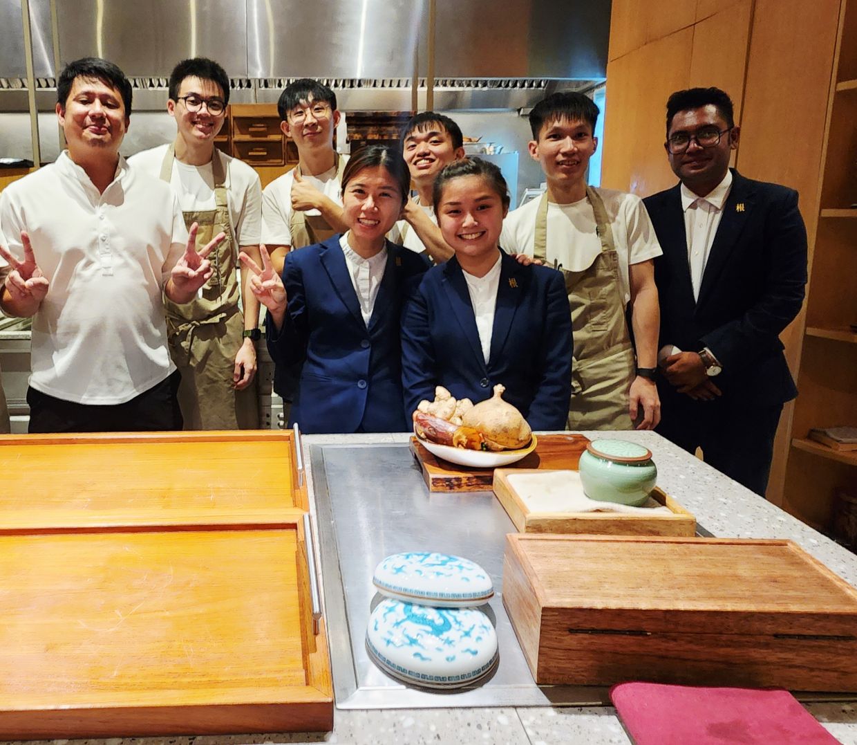 Gen is run by talented chef Johnson Wong (extreme left) who pushes forward a Malaysian ingredient-focused menu. Photo: ABIRAMI DURAI/The Star