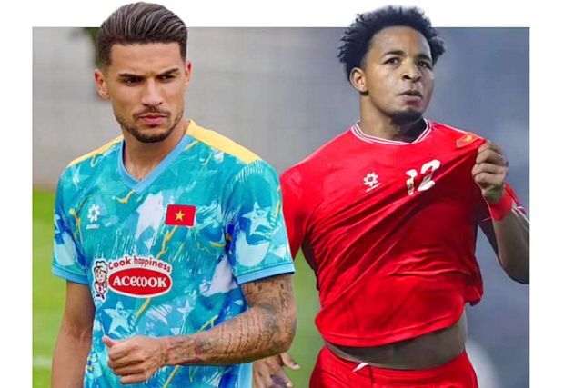 Flair aplenty: Vietnam’s two naturalised Brazilian players Hendrio Araujo (left) and Rafaelson Bezerra. — Asean United