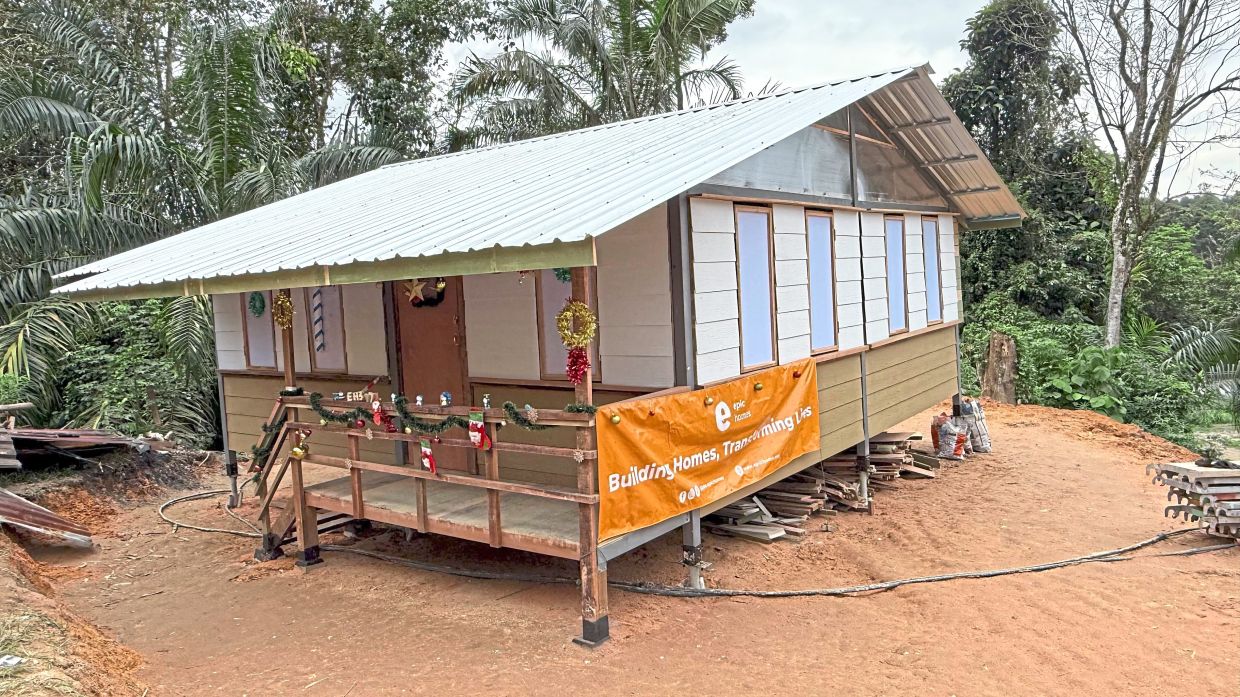 The completed Orang Asli home that the Loh family helped to build. Photo: Edward Loh