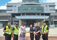 Causeway officers exchange festive goodies
