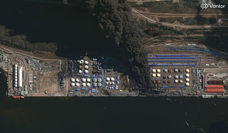 Russia's Ust-Luga port damaged by Ukrainian drones, fire breaks out