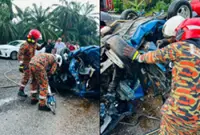 Man killed after car skids and crashes into road divider near Sungai Besar