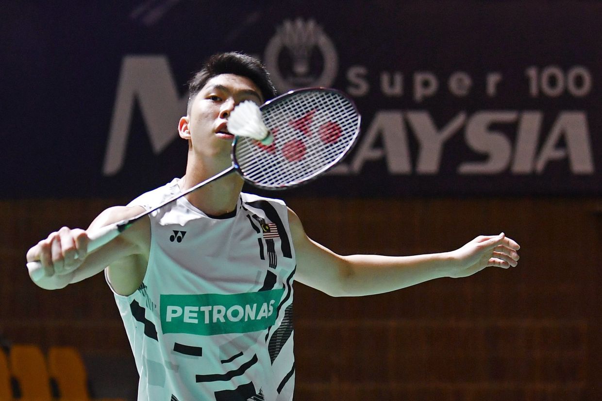 A toss-up: Eogene Ewe (below) could be called up to replace Lee Zii Jia if the Paris Olympics bronze medallist is not fully fit for the Thomas Cup Finals.