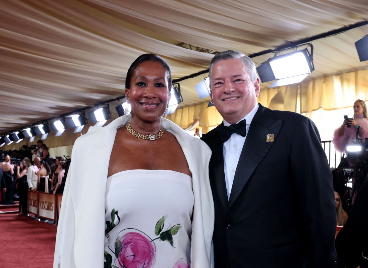 US philanthropist Nicole Avant and CEO of NetflixTed Sarandos attend the 98th Annual Academy Awards at the Dolby Theatre in Hollywood, California on March 15, 2026. Photo: AFP