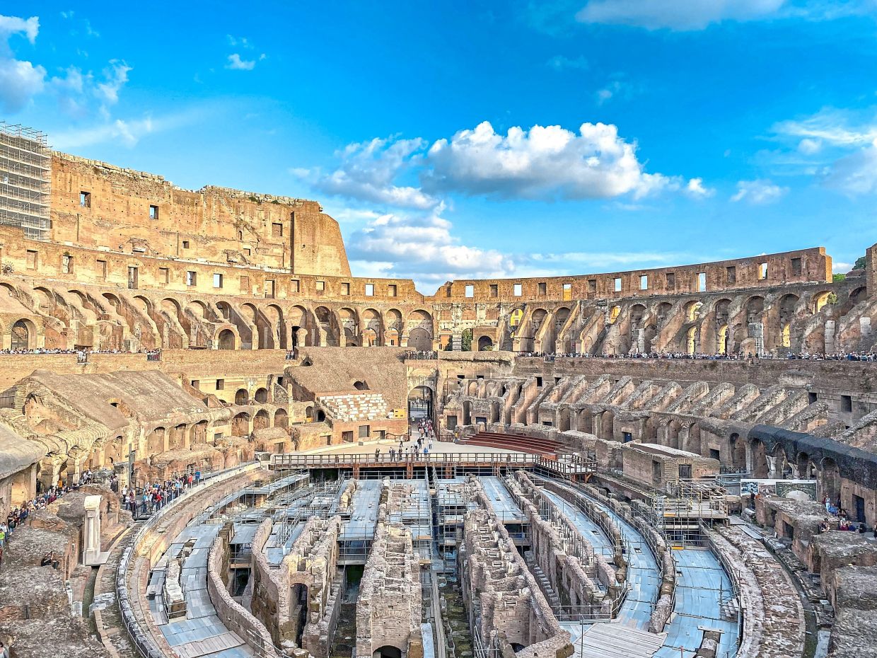 The Colosseum used to host gladiator fights and animal hunts.