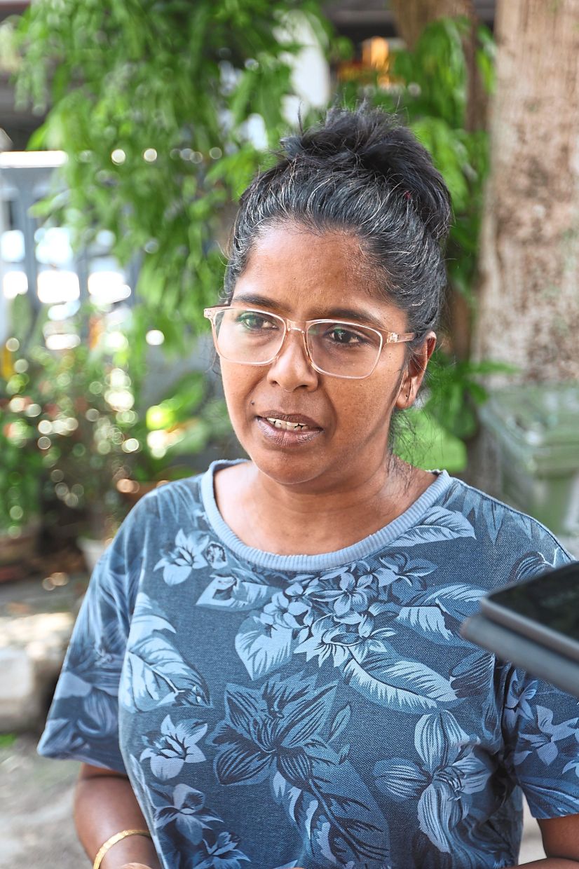 Maheswari says floods affect access to her house.
