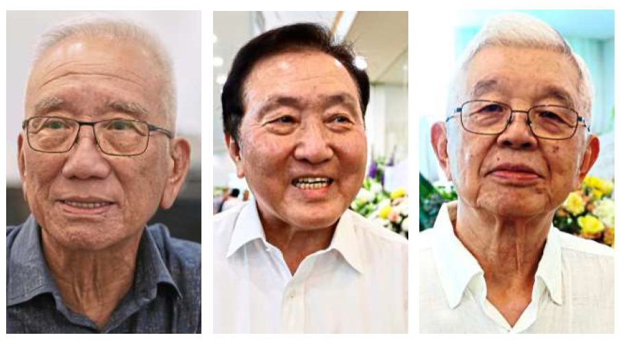 Paying tribute: (From left) Lim, Ong and Ting.