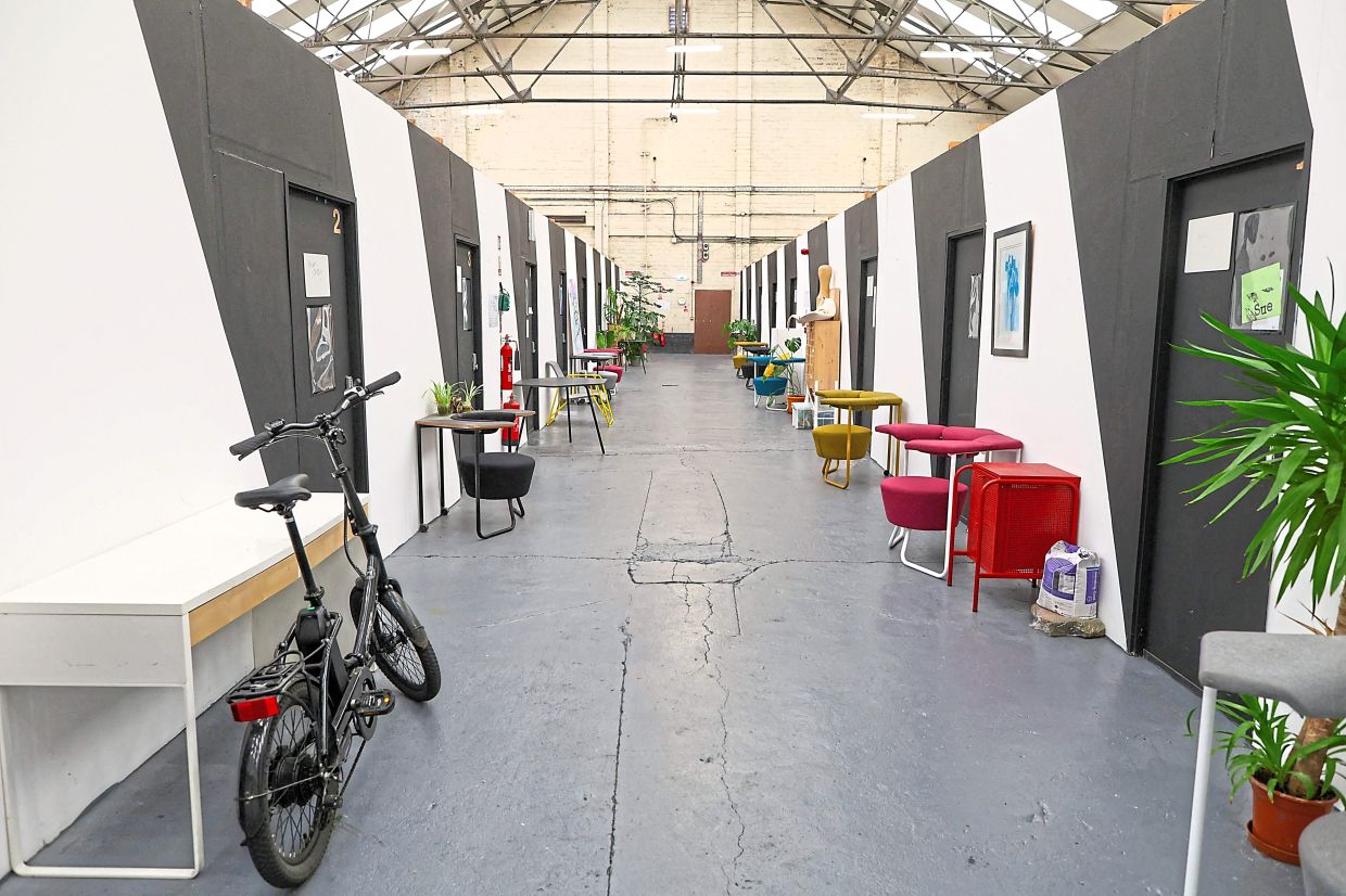 A general view of artists’ units at HX Village studios in Dublin. A unique income scheme is offering the arts community a lifeline. Photo: AFP