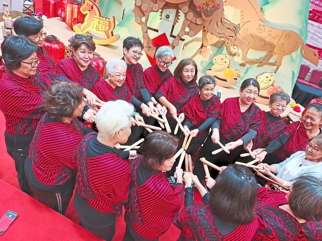 The team gathering for a final check before taking the stage.