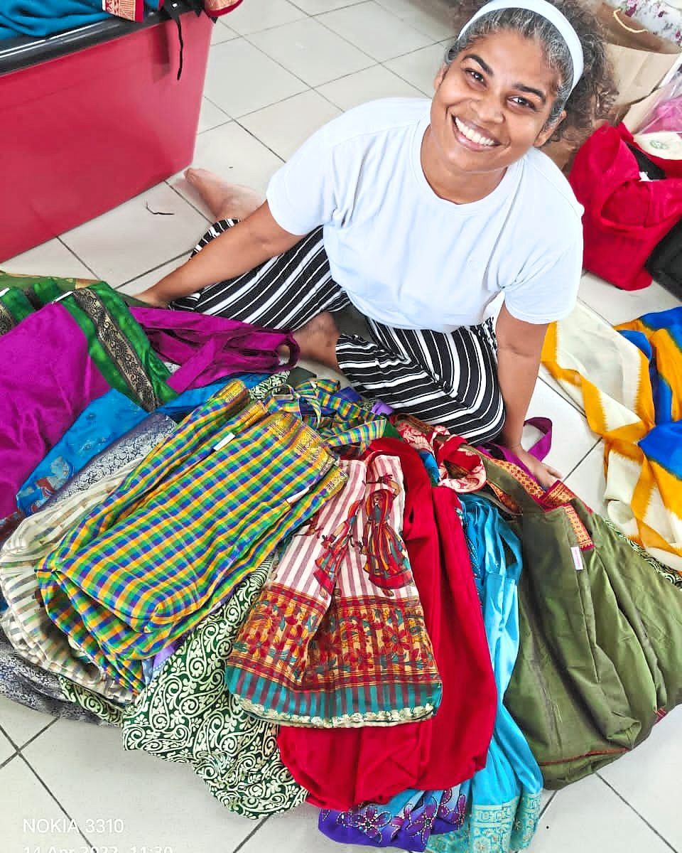 Padmani has been upcycling sarees into functional items since 2022. Photo: Padmani Suppiah