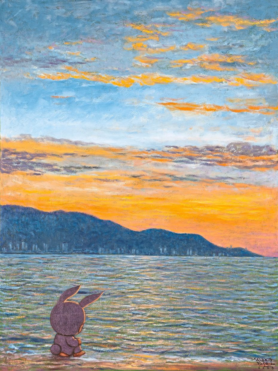 Thai artist Alex Face's 'Penang Sunset' (spray paint and oil on linen, 2025). Photo: Cultprint