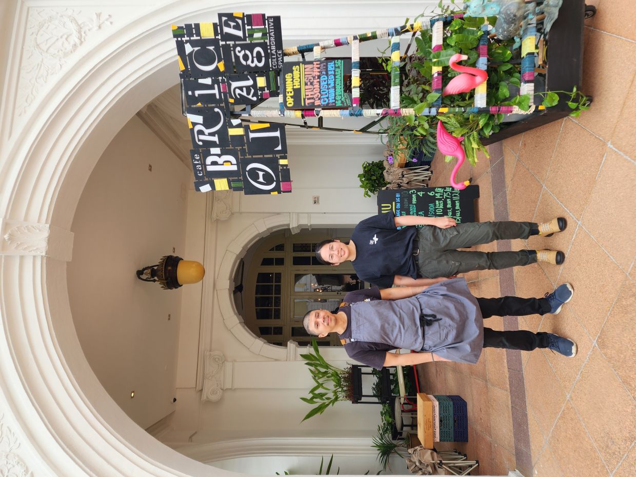 Russell (left) and Shum are the people behind Cafe Bricolage, which turns surplus vegetables collected from Malaysian and Singaporean farms into full-fledged restaurant menus.