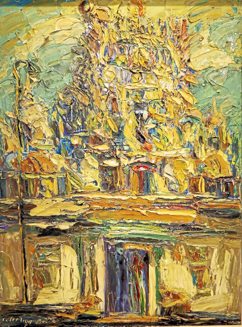 Peter Liew’s depiction of Sri Maha Mariamman Temple in George Town, Penang.