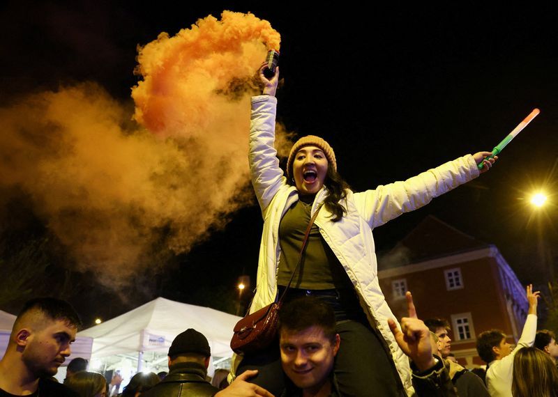 Budapest turned into a celebration hub after supporters of the Tisza Party took to the streets following its sweeping election victory.