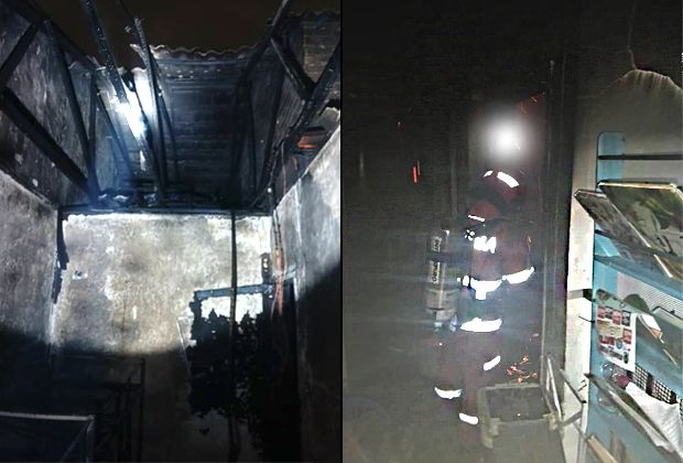 A double-storey terraced house in Bandar Tasik Puteri, Batu Arang was partially destroyed in a fire on Sunday (April 12) evening.