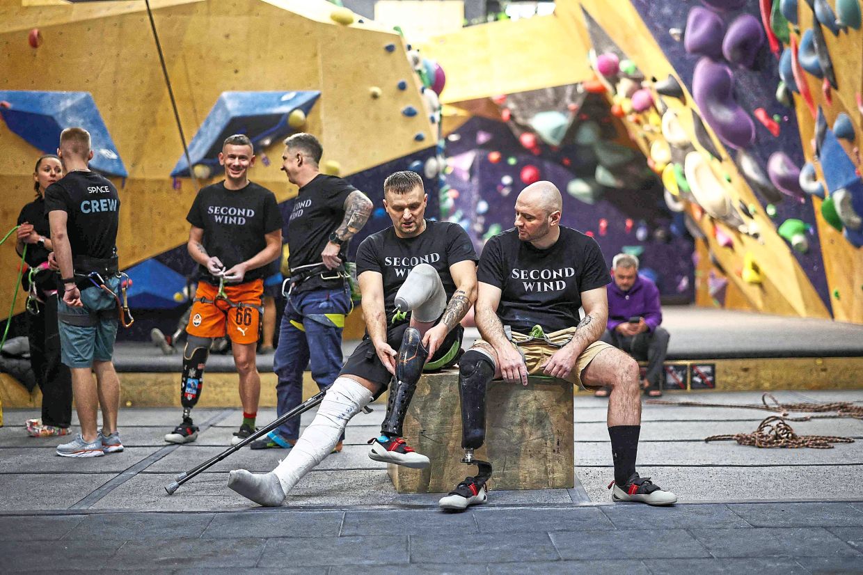 The men were wounded at the front fighting off the Russian invasion, which has now dragged into its fifth year and is seeing casualties mount every day.