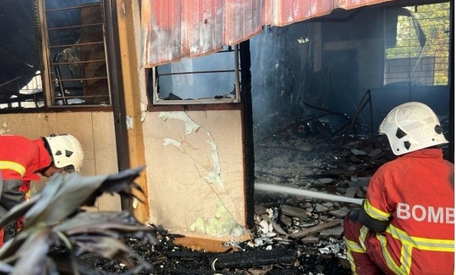 Three blocks of SM Ugama (A) Darul Ulum Muhammadiah in Kolam, Pak Badol here caught fire on Sunday (April 12) afternoon.