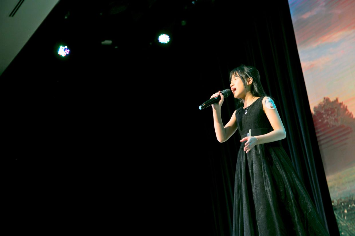 Kimberly performing 'Defying Gravity' from 'Wicked the Musical' at the East United International Music Competition in Kuala Lumpur in January.
