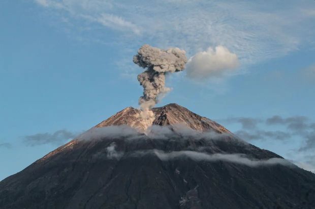 Indonesia’s Mount Semeru located in East Java, erupted multiple times on Monday (April 13), sending ash columns up to 1,000 metres above its summit.