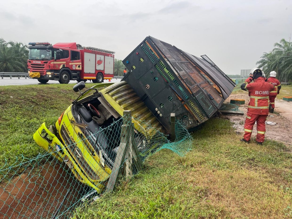 Two men were killed after the truck they were in crashed into the side of the road at KM194.7 northbound of the West Coast Expressway.