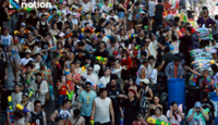 Songkran crowds swamp Bangkok's Silom area as New Phran Nok grinds to a halt