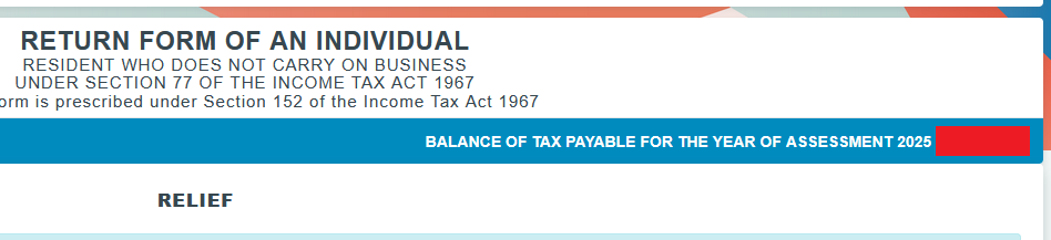 Overpaid taxes or arrears will be shown on the top right of the screen.