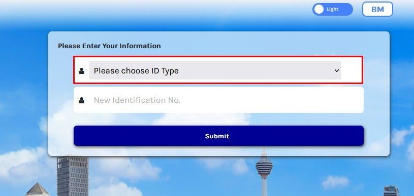 Choose the ID type to be used in logins before entering your login information. Photos: Screenshots of MyTax portal