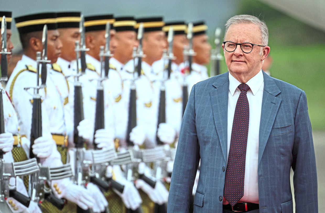 Esteemed guest: Albanese arriving for his official visit to Malaysia at the Royal Malaysian Air Force Subang Air Base. — Bernama