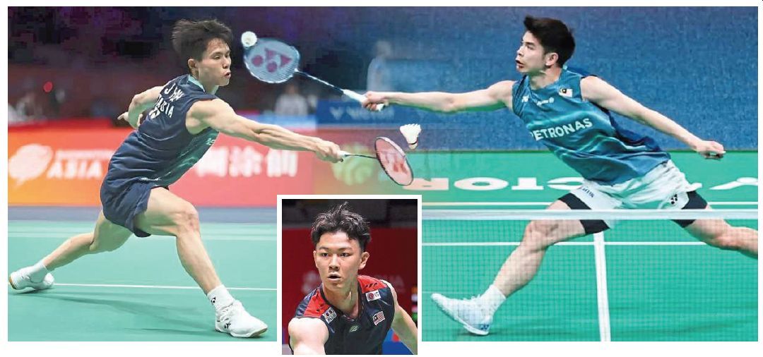 Singles hopefuls: Justin Hoh (left) and Leong Jun Hao have their own coaches, but Lee Zii Jia (inset) will still share his knowledge with them.