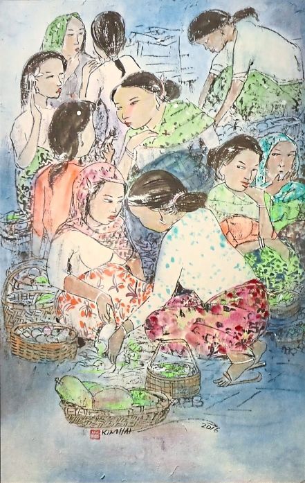 ‘Market’ by Malaysian artist Puah Kim Hai.