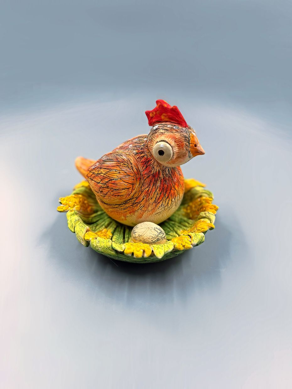 Seet’s 'Umpama Ayam Bertelur di Padi' (2026) references a Malay proverb describing someone who lives in abundance yet continues to desire more. Photo: James Seet