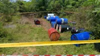 Chemical waste found in dumped drums