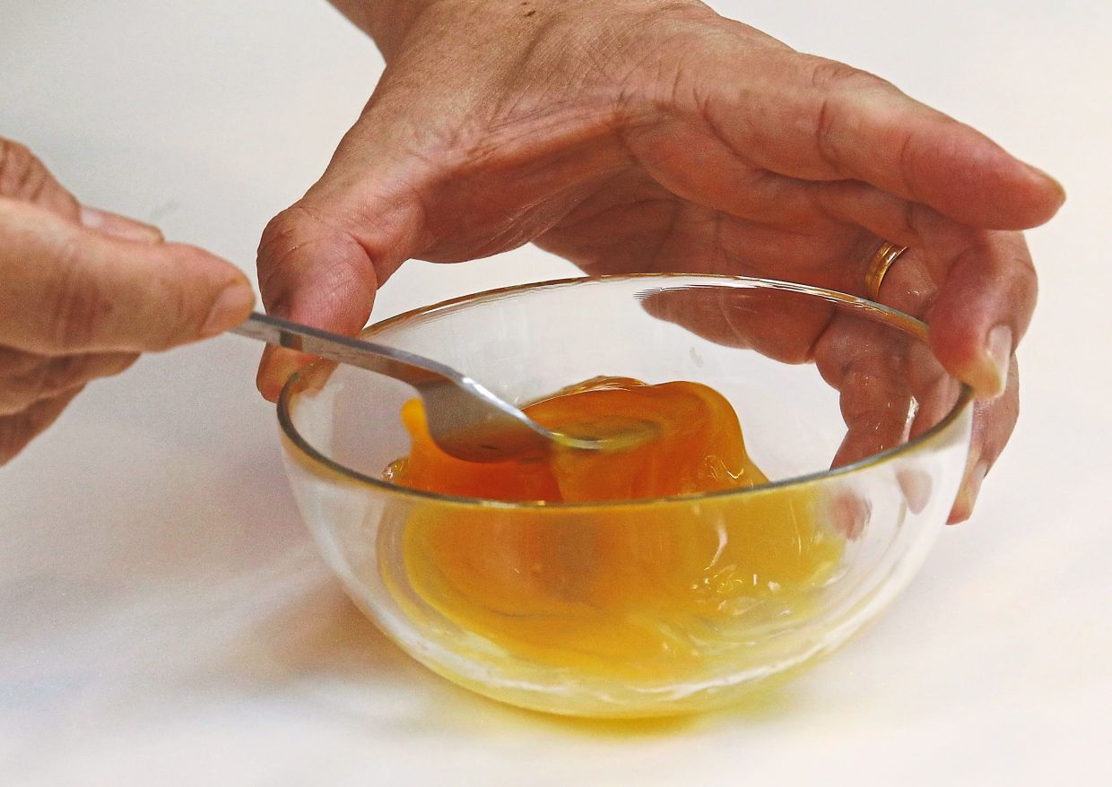 Rub butter into a mixture of flour, sugar and caraway seeds, then work in the beaten egg.