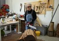 South Korea's chainsaw artist carves a name for herself at 91