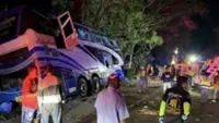 Nine people dead and 10 people killed in horror crash between passenger bus and truck in southern Myanmar