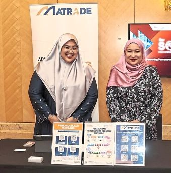 The Matrade booth at the event offers insight into services that support Malaysian businesses in global trade.