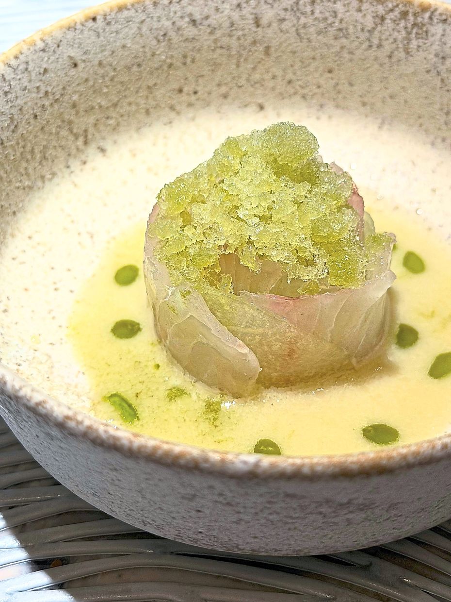 Chin has taken up fishing as a hobby and as a result, guests might be treated to some of his hauls, like this line-caught fingermark snapper. Photos: DC Restaurant