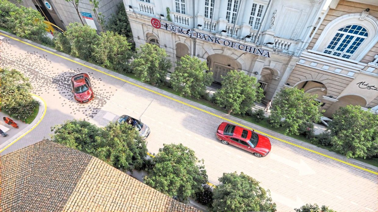 An artist’s impressions of Beach Street after the project is completed and the upgraded Pesara King Edward.