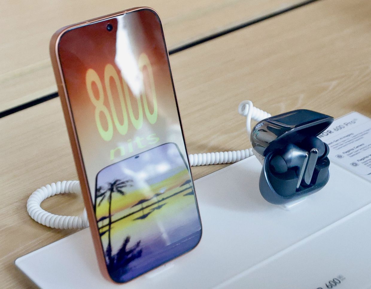 The Honor 600 features 0.98mm bezels on its display, seen here with Honor Earbuds A Pro priced at RM199. — FAIHAN GHANI/The Star