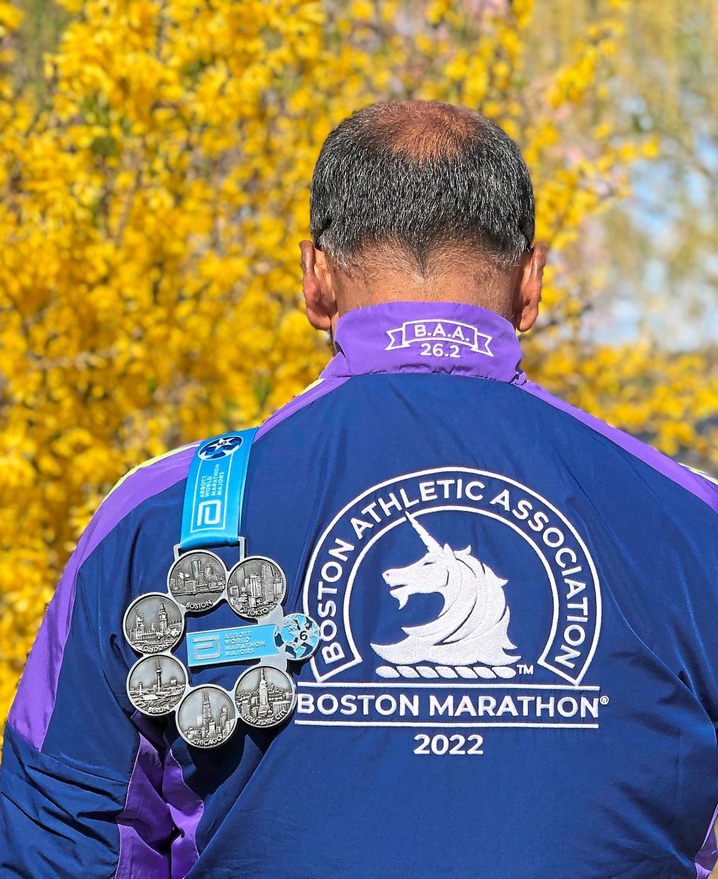 Earning the Abbott World Marathon Majors Six Star medal, 2022.