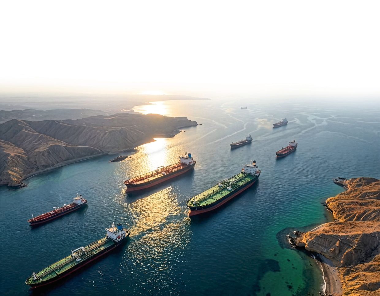 Iranian gunboats fired on commercial ships in the Strait of Hormuz while the US intercepted two of the Islamic Republic’s oil tankers.