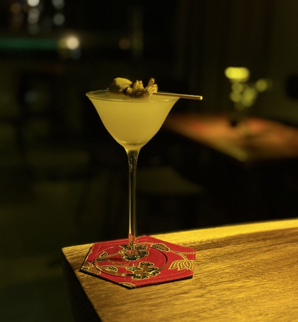 Filthy Intentions comes with a grilled octopus as a garnish.