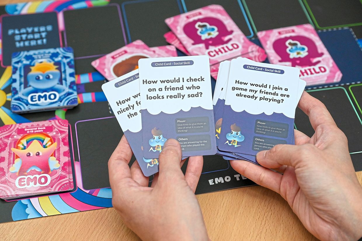 The Emokins card game makes it easier for families to talk about feelings and emotions. 