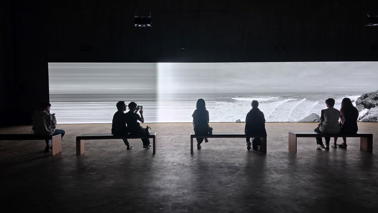 'async–immersion' (2023), now showing at The Studio, M+ until July 5, is a large-scale installation celebrating the legacy of Japanese composer Ryuichi Sakamoto, created in collaboration with Japanese artist Shiro Takatani. Photo: Hanis Maketab/The Star