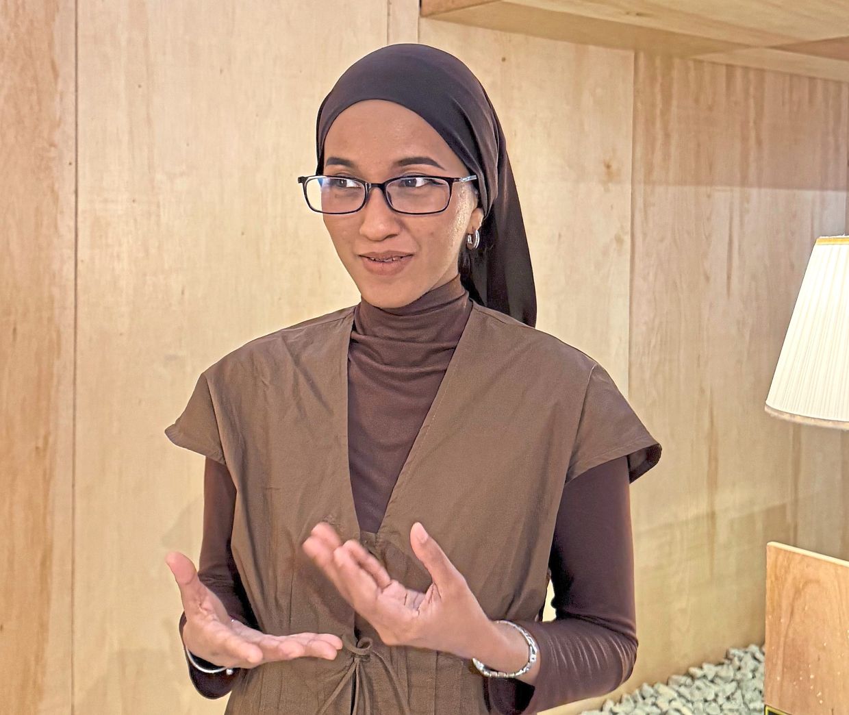 Hasya shares that she does stretching and self-massage for both mental well-being and improved blood circulation. — EMALIN ZALANI/The Star