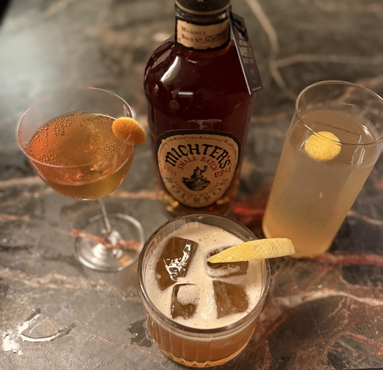 The bourbon drinks here are made using Michter's Bourbon.