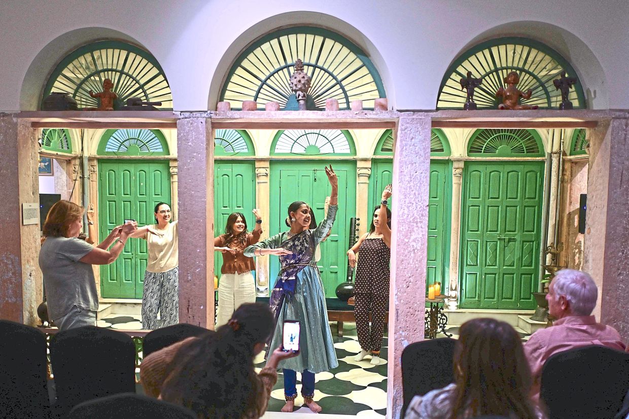 Visitors participating in a Kathak dance workshop at Kathika, where cultural curation brings renewed life to the historic building. Photo: AFP